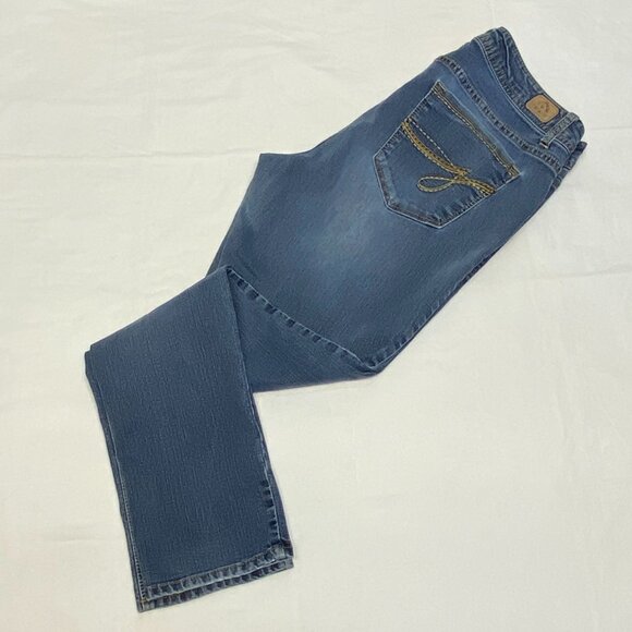 Jordache Mid Rise Embroidered J Pockets Faded Skinny Stretch Denim Jeans 12 - Picture 9 of 13